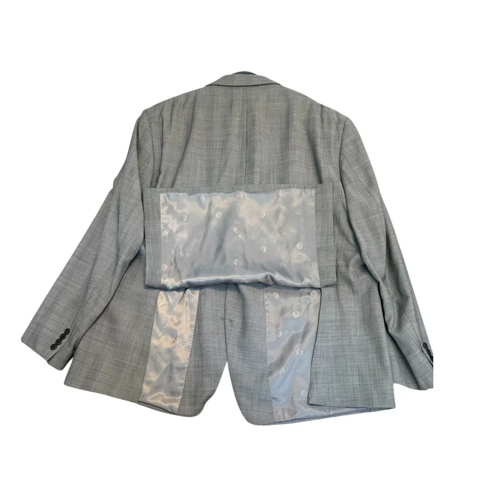 Ralph Lauren Blazer Sport Coat Mens 46R‎ Gray Glen Plaid Two Button Jacket